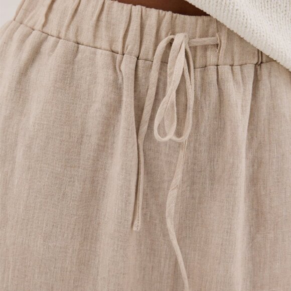 NWT DISSH Gina Natural Linen Waist Pants Size 2 - Picture 3 of 4